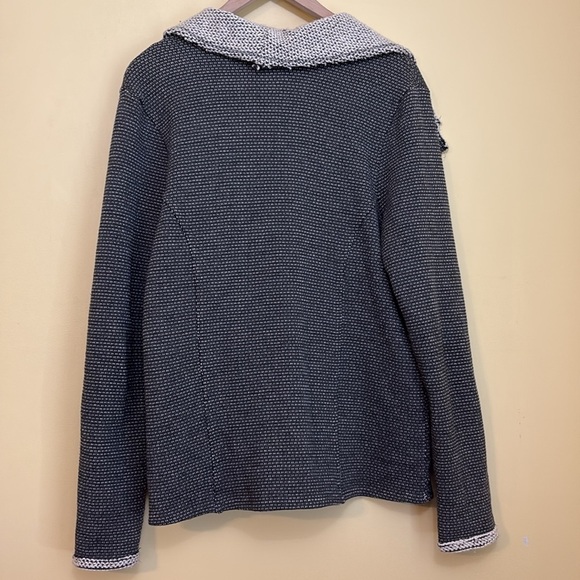 Lilla P | Grey Long Sleeve Knit Asymmetrical Hidden Zip Jacket Sweater Cardi L - Picture 12 of 12